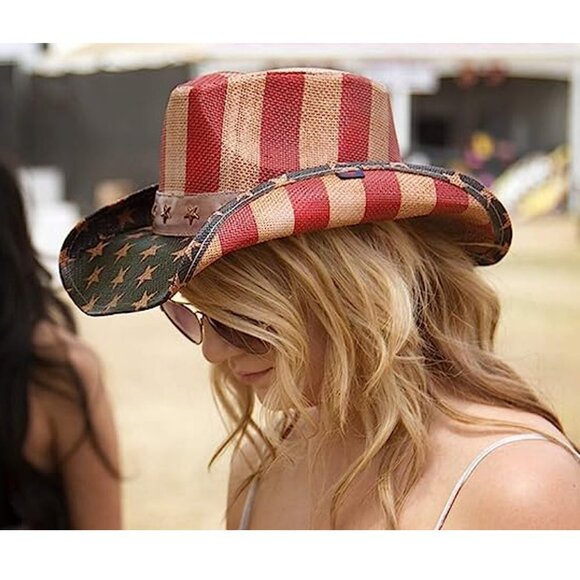 Cody James American Flag Straw‎ Cowboy Drifter Hat main image 15